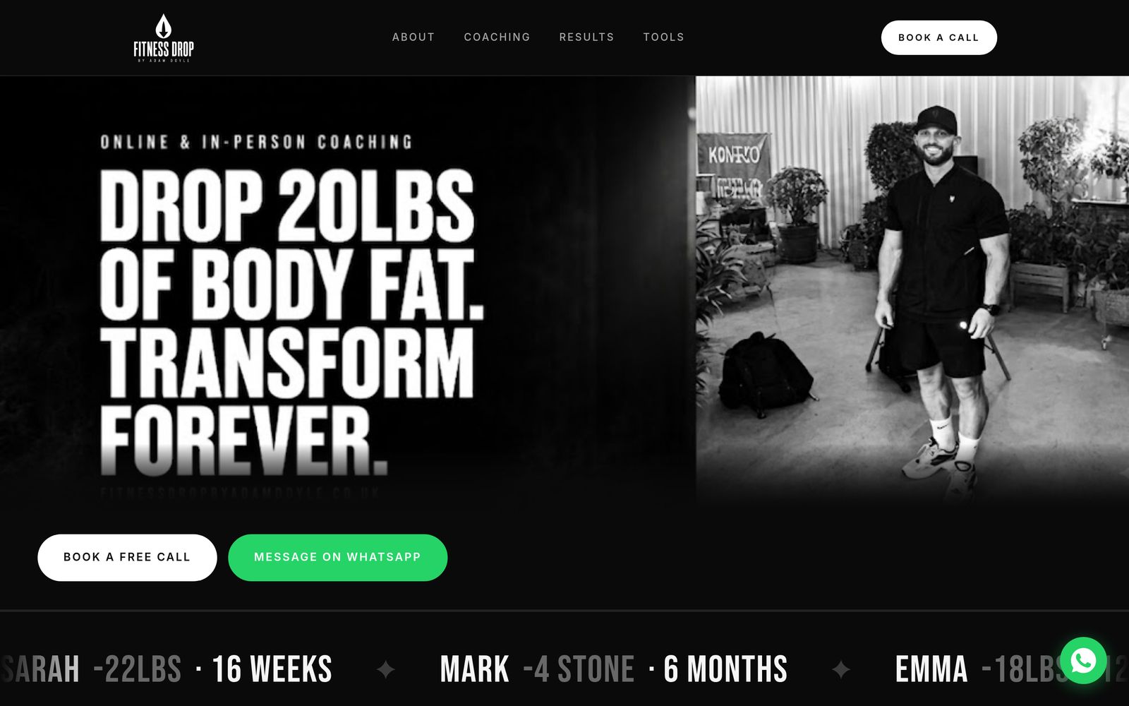 Fitness Drop by Adam Doyle website, built by BuiltSmarter