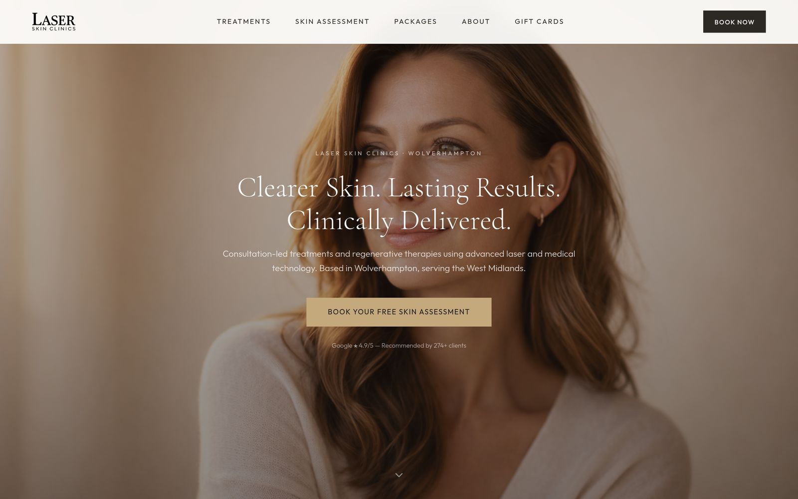 Laser Skin Clinics website, built by BuiltSmarter